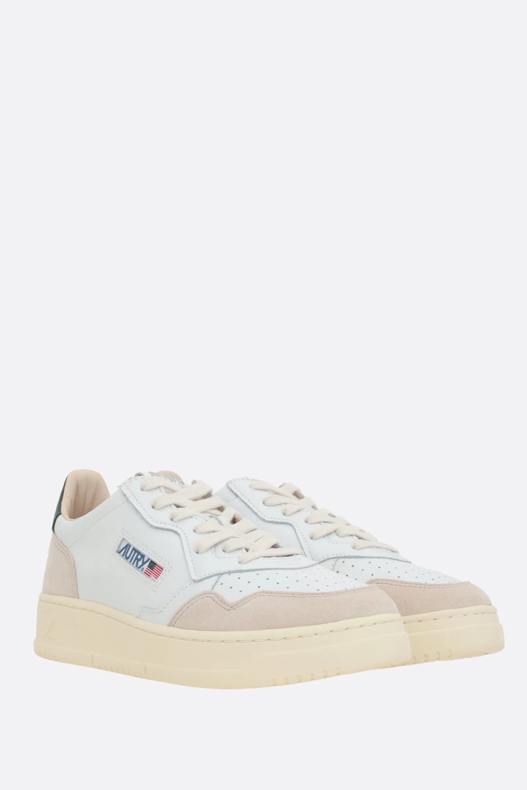 Autry Medalist smooth leather and suede sneakers