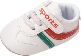 Baby Unisex Slip On Canvas Sneaker Toddler Non-Slip Rubber Sole Sneakers First Walking PU Leather Casual Crib Shoes