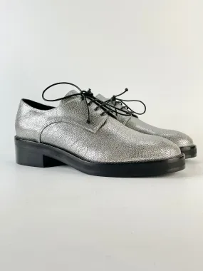 Ballin Silver Leather Textured Dress Shoes - EU40
