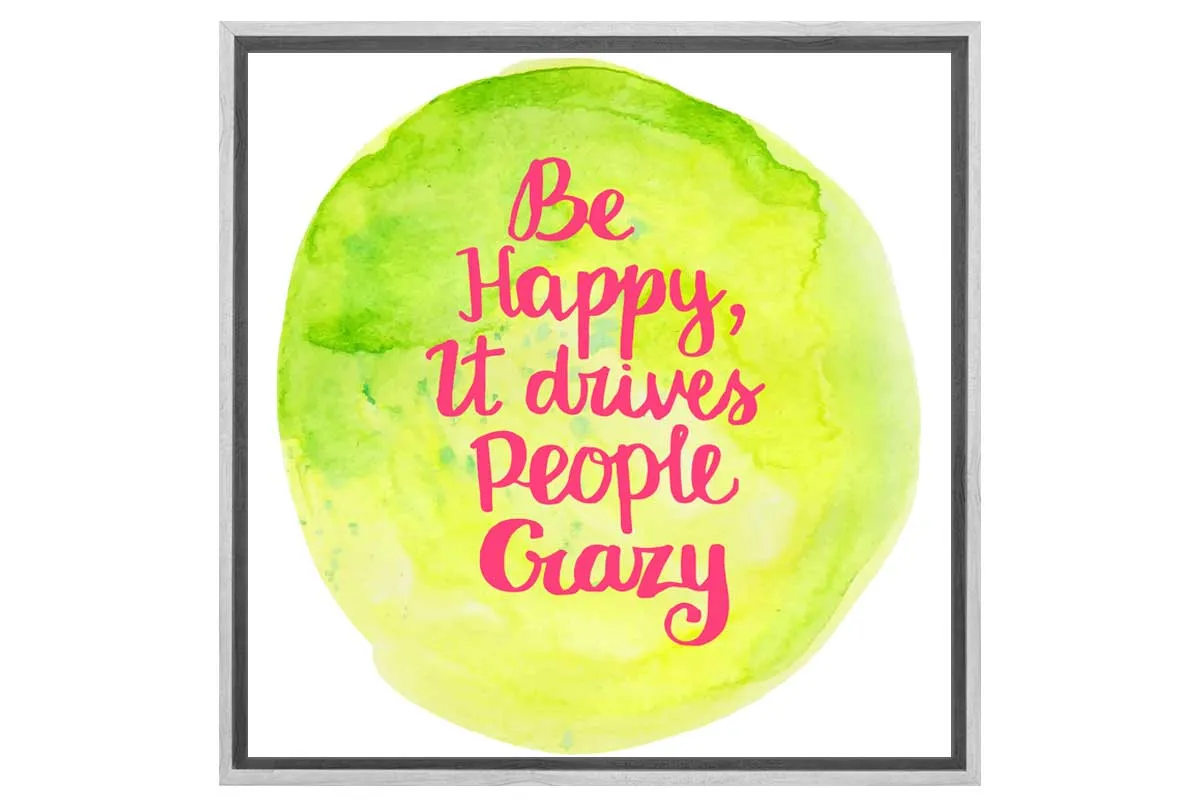 Be Happy Quote | Canvas Wall Art Print