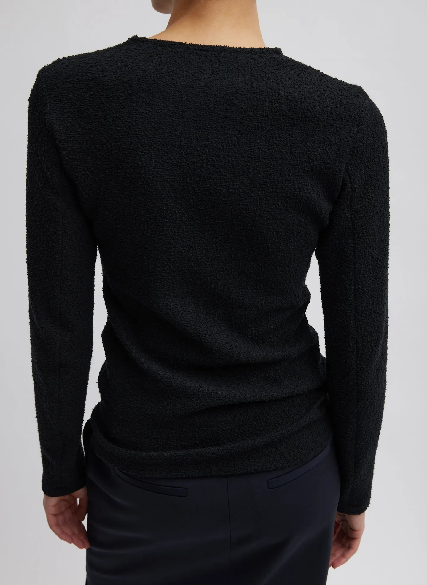 Boucle Knit Long Sleeve Circular Top