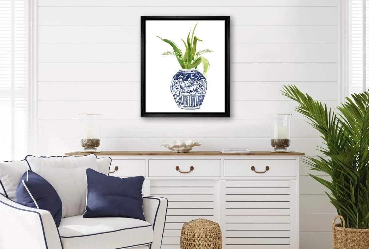 Chinoiserie Vase Orchid | Hamptons Canvas Wall Art Print