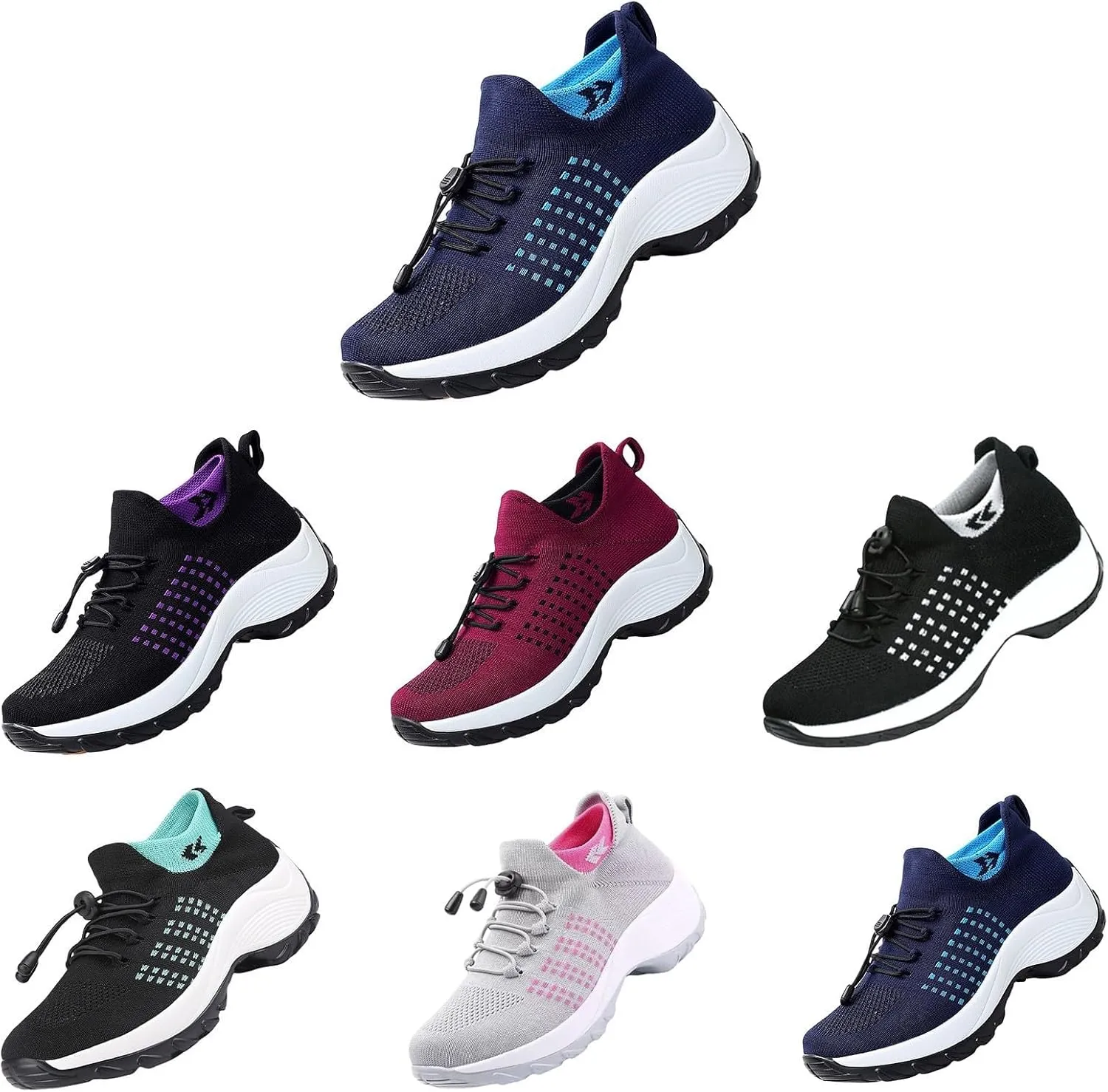 Comfort Wear Orthowear Shoes for Women,Orthopedic Walking Sock Sneakers Breathable Comfortable Plantar Fasciitis Mesh Non Slip-On Air Cushion Running Sneakers Comfort Athletic Shoe