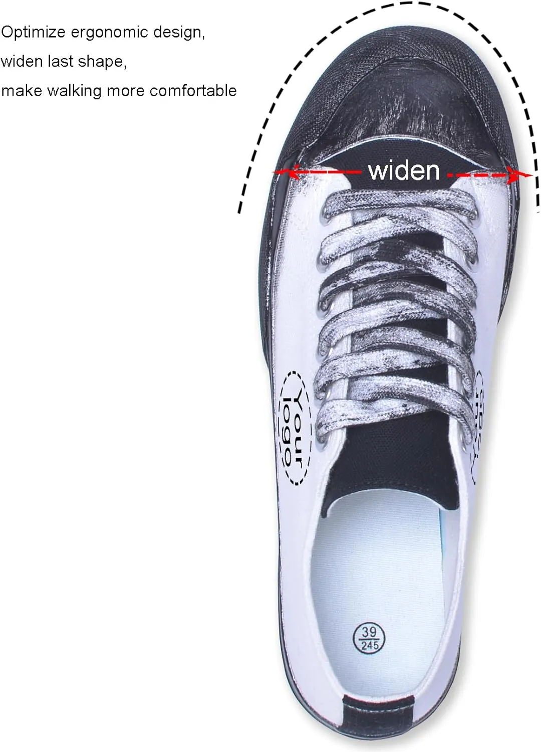Custom Canvas Shoes Men Fashion Sneakers Personalized Design Patterns Printing Shoes with Photo Name Unisex White Sneakers Customized Cosplay Low Top Shoes