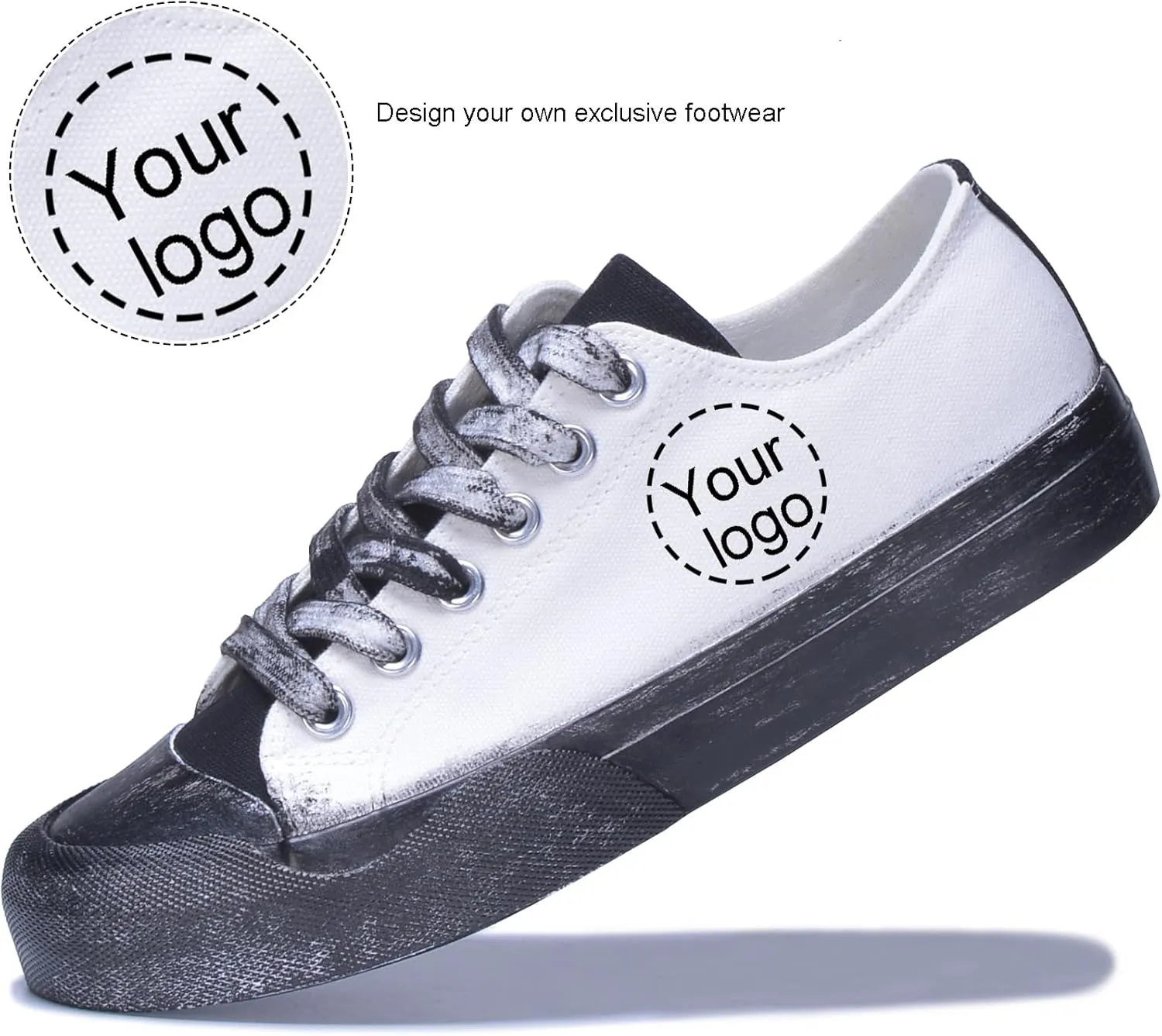Custom Canvas Shoes Men Fashion Sneakers Personalized Design Patterns Printing Shoes with Photo Name Unisex White Sneakers Customized Cosplay Low Top Shoes