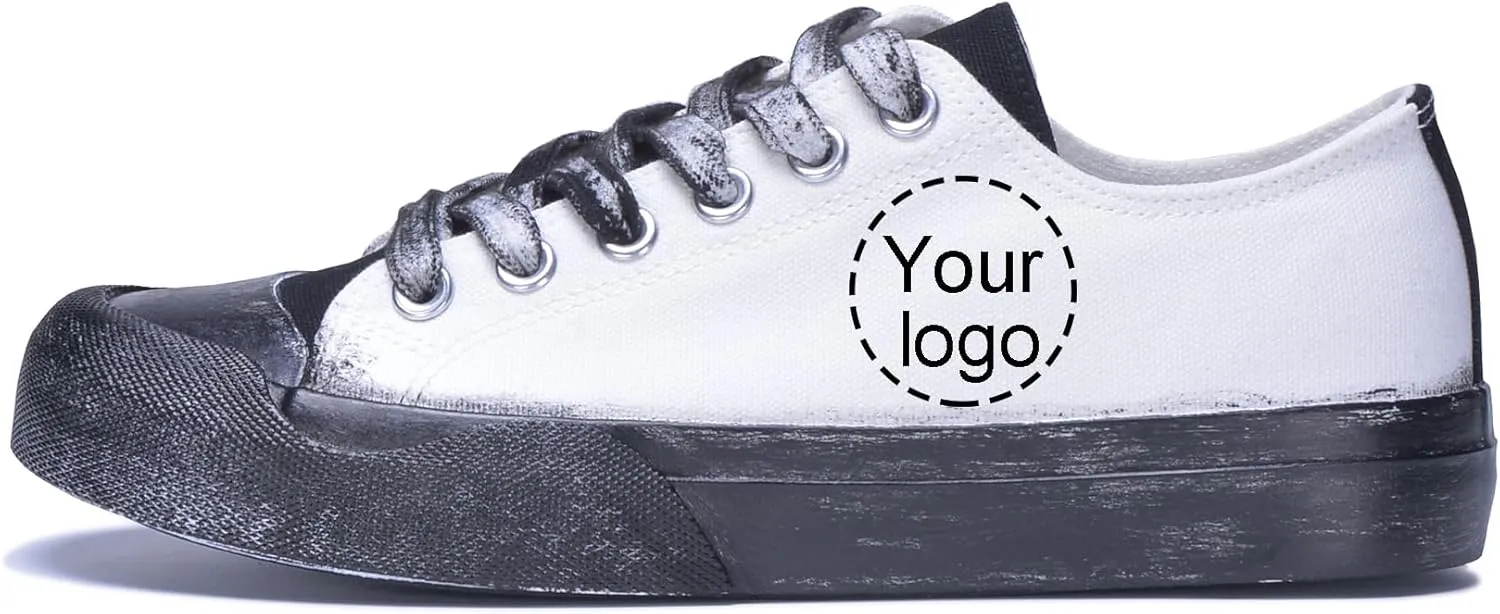 Custom Canvas Shoes Men Fashion Sneakers Personalized Design Patterns Printing Shoes with Photo Name Unisex White Sneakers Customized Cosplay Low Top Shoes