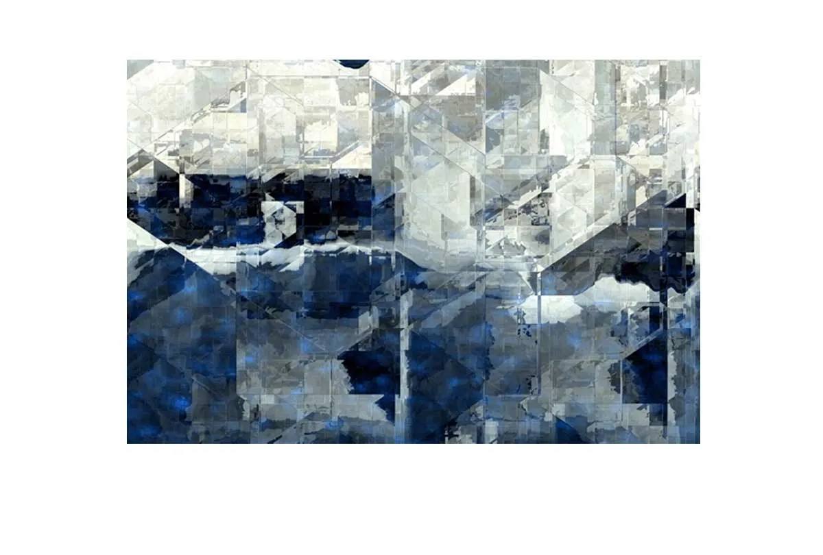 Deep Blue and Grey Abstract | Canvas Wall Art Print