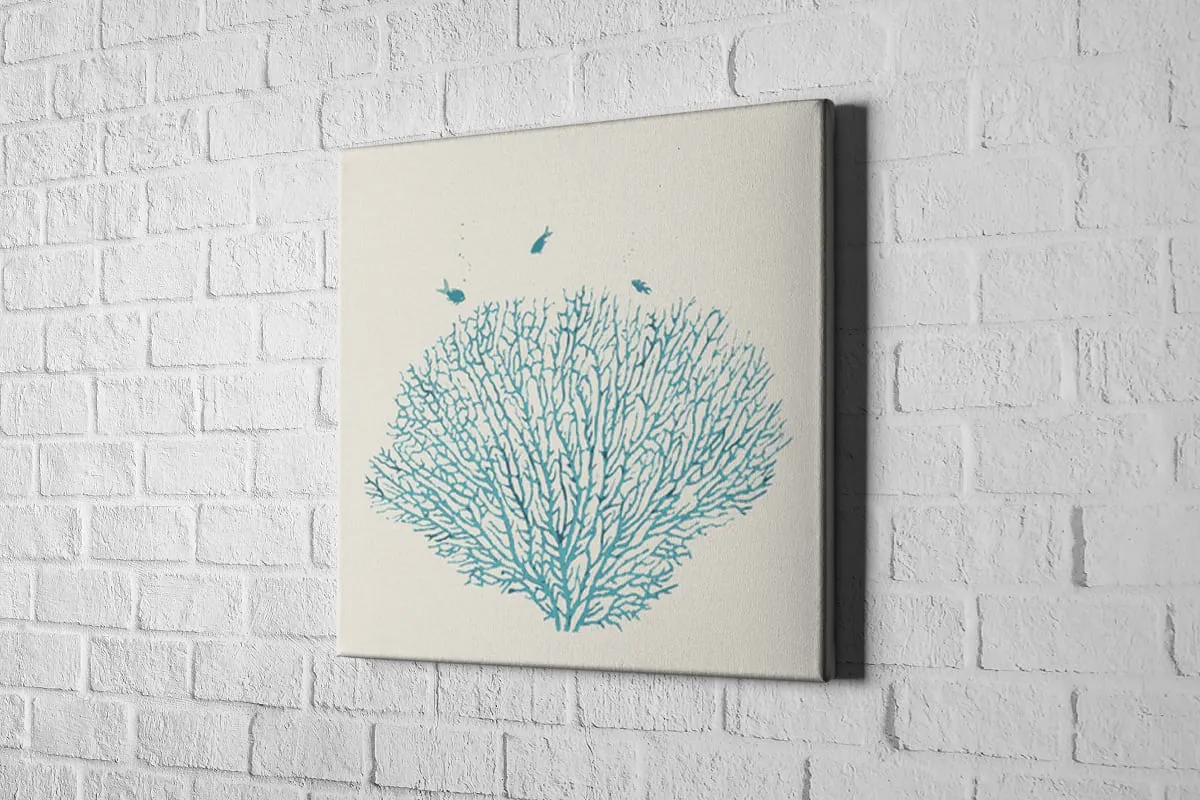Fan Coral Turquoise | Canvas Wall Art Print