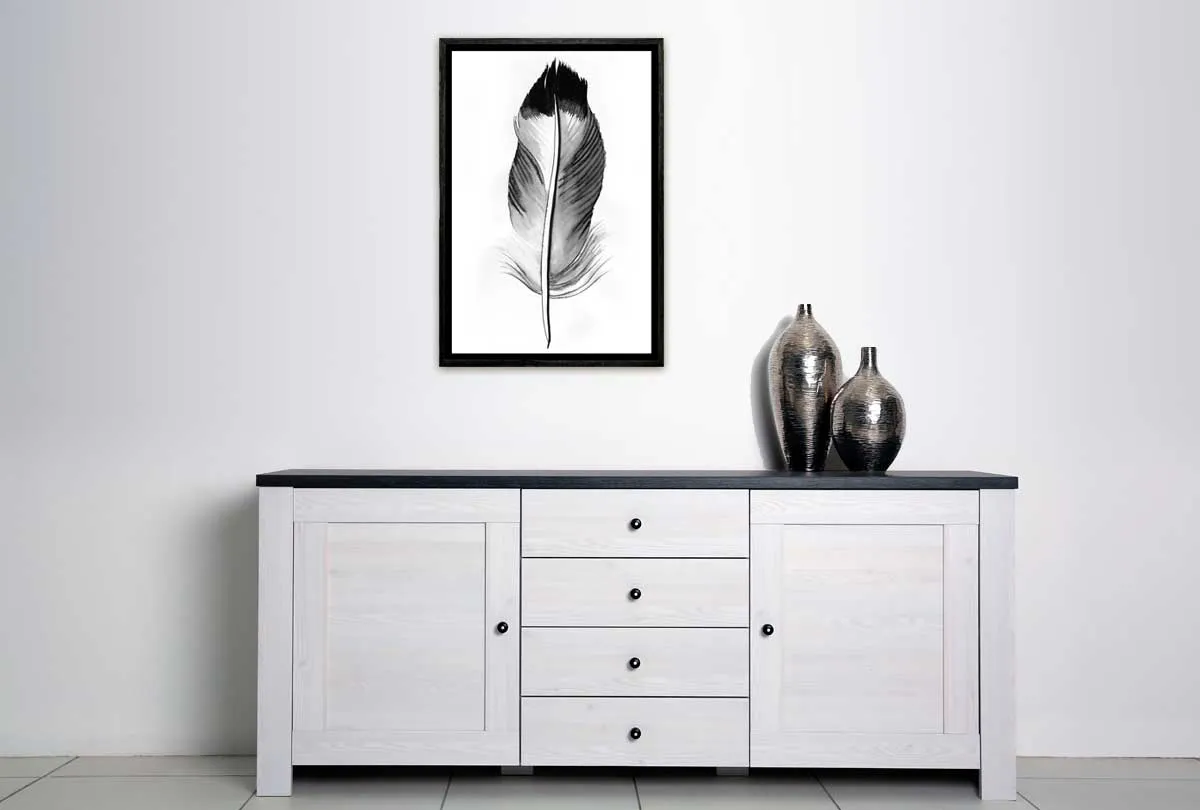 Feather in Black and White 2 | Feather Wall Art
