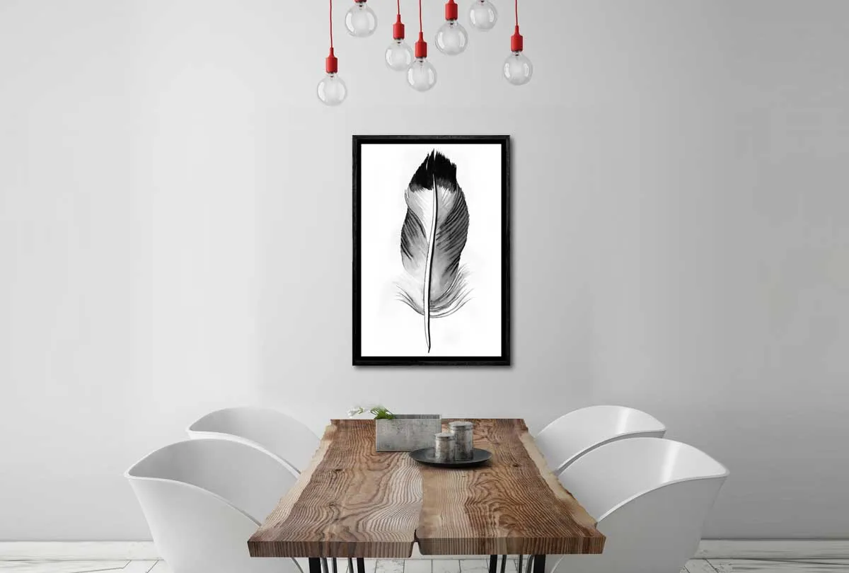 Feather in Black and White 2 | Feather Wall Art