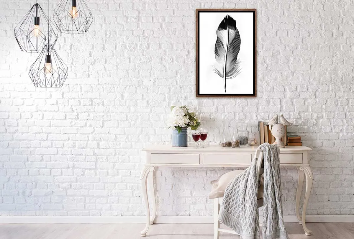 Feather in Black and White 2 | Feather Wall Art