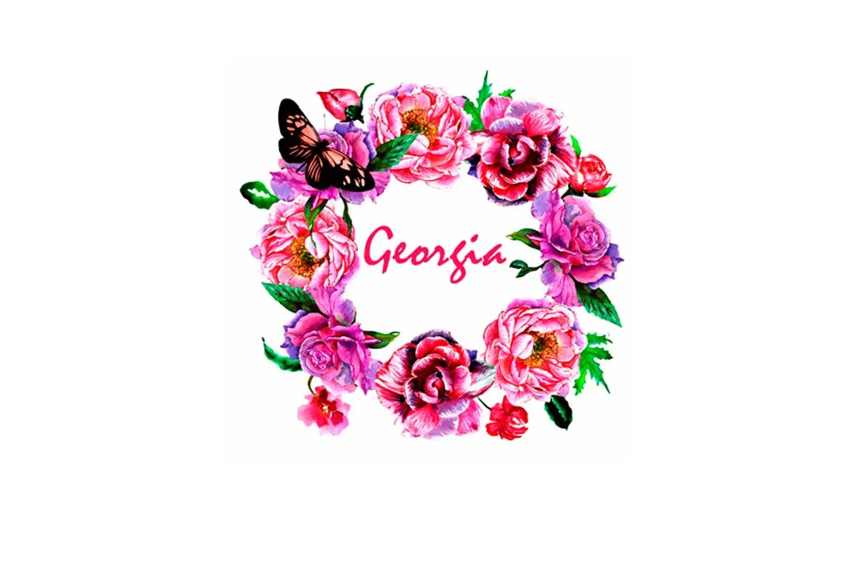 Girls’ Personalised Floral Wreath | Kids Wall Art Print