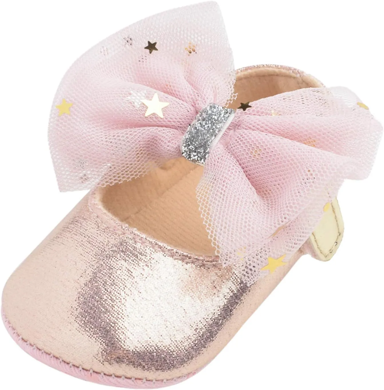 Girls Sneakers 2 Princess Rubber Dress Flat First Bowknot Sole Mary Shoes Girls Glittery Shoes Toddler Girls