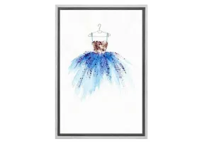 Gold Blue Dress | Fashion Canvas Wall Art Print
