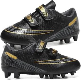 HESBITEUL Little Kids Firm Ground Soccer Cleats Boys Girls Athletic Outdoor Football Shoes Sporting Footwear for Training & Competition