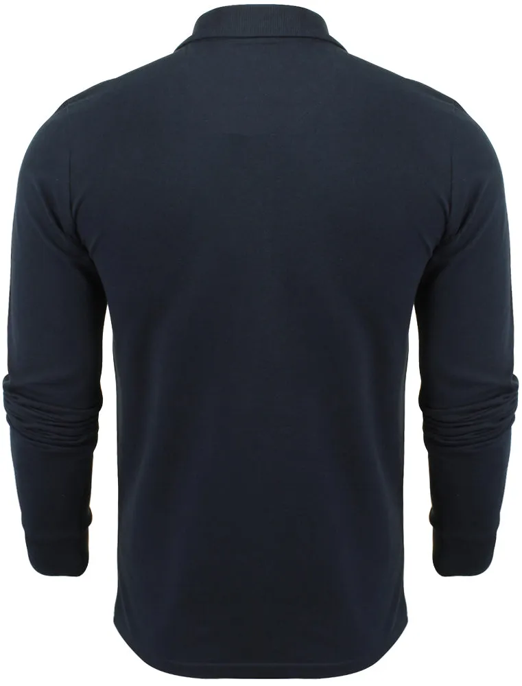 Howell Long Sleeve Polo Shirt in Navy
