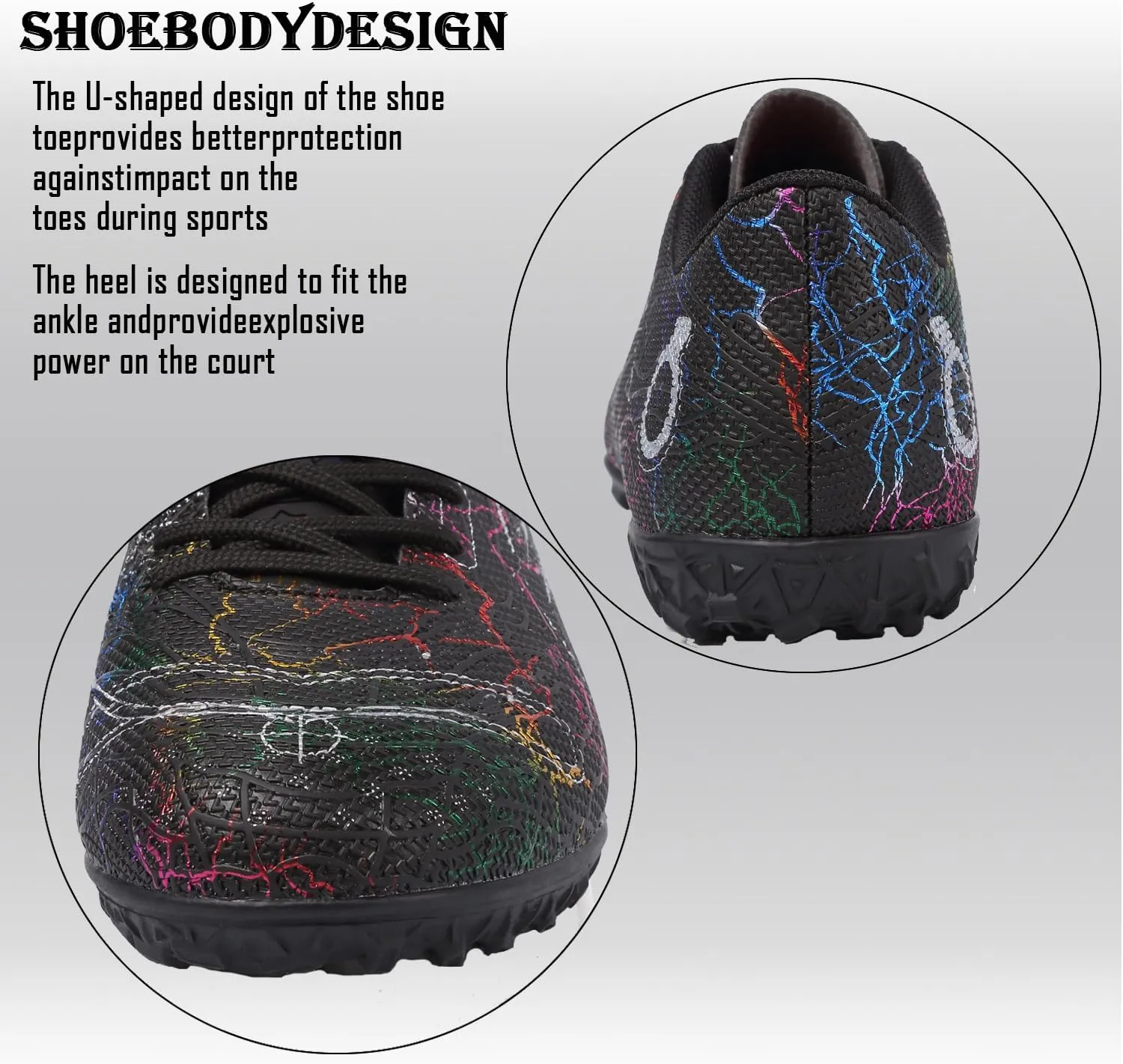 Kids Soccer Boys Girls Turf Soccer Shoes Indoor Outdoor Soccer Youth Trainning Shoes Breathable Casual Athletic Football Shoes