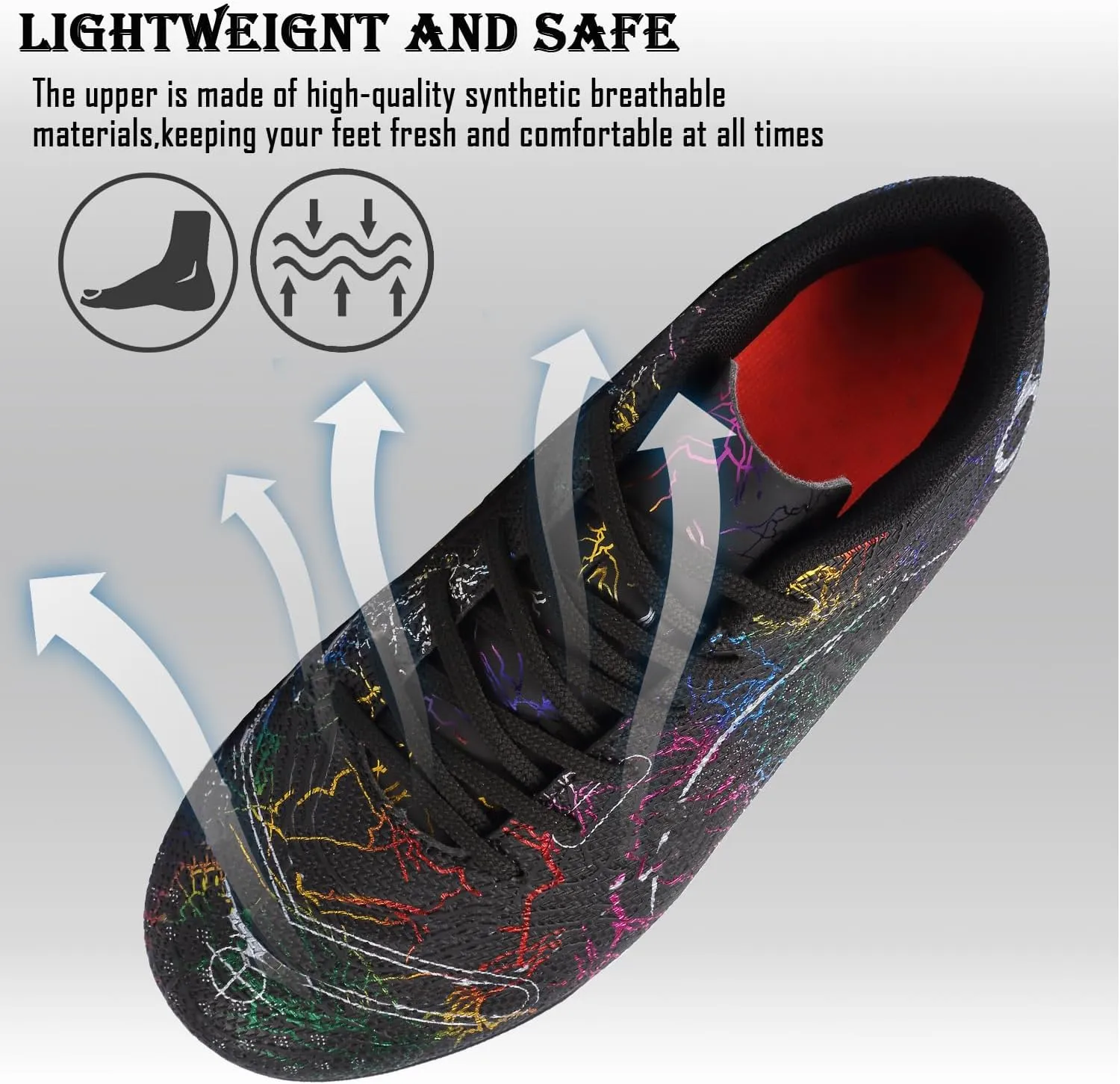 Kids Soccer Boys Girls Turf Soccer Shoes Indoor Outdoor Soccer Youth Trainning Shoes Breathable Casual Athletic Football Shoes