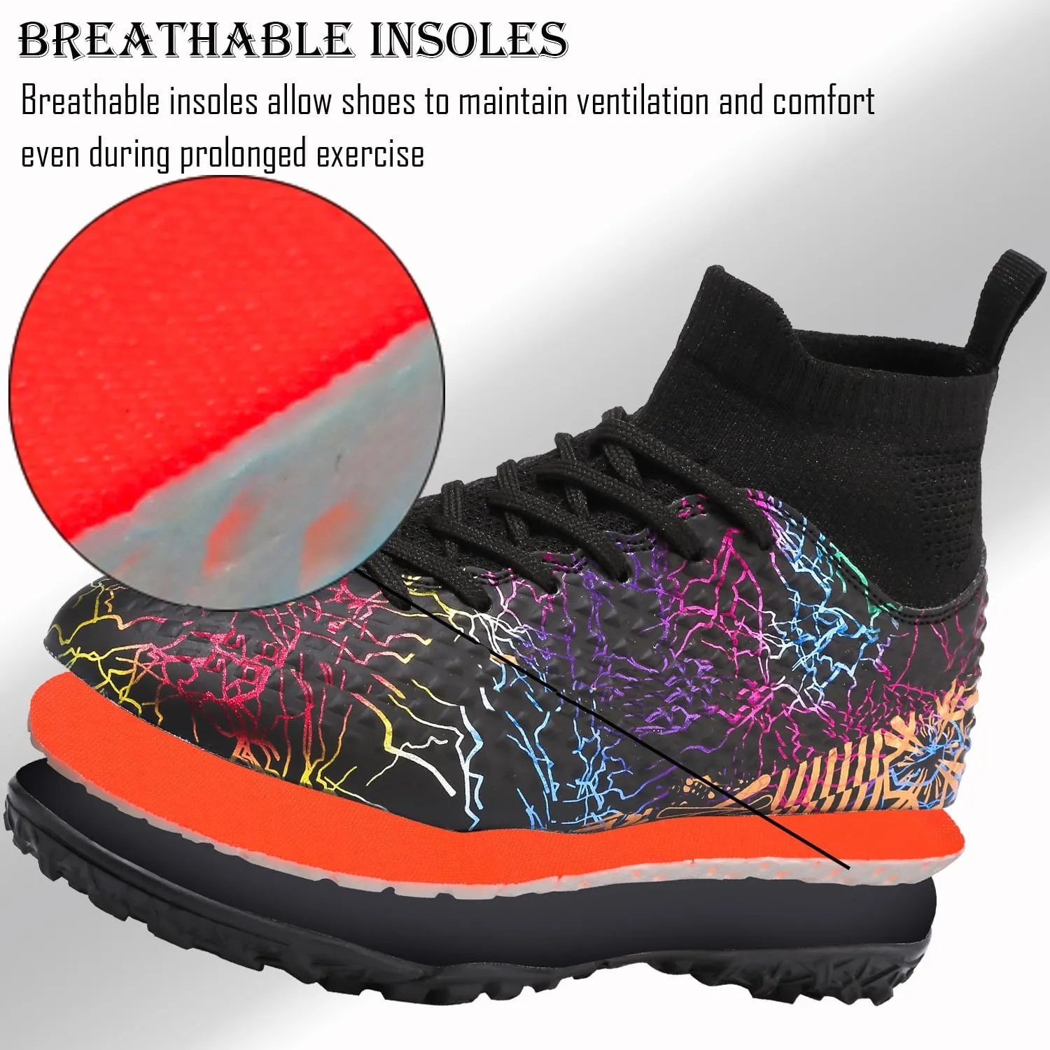Kids Soccer Boys Girls Turf Soccer Shoes Indoor Outdoor Soccer Youth Trainning Shoes Breathable Casual Athletic Football Shoes