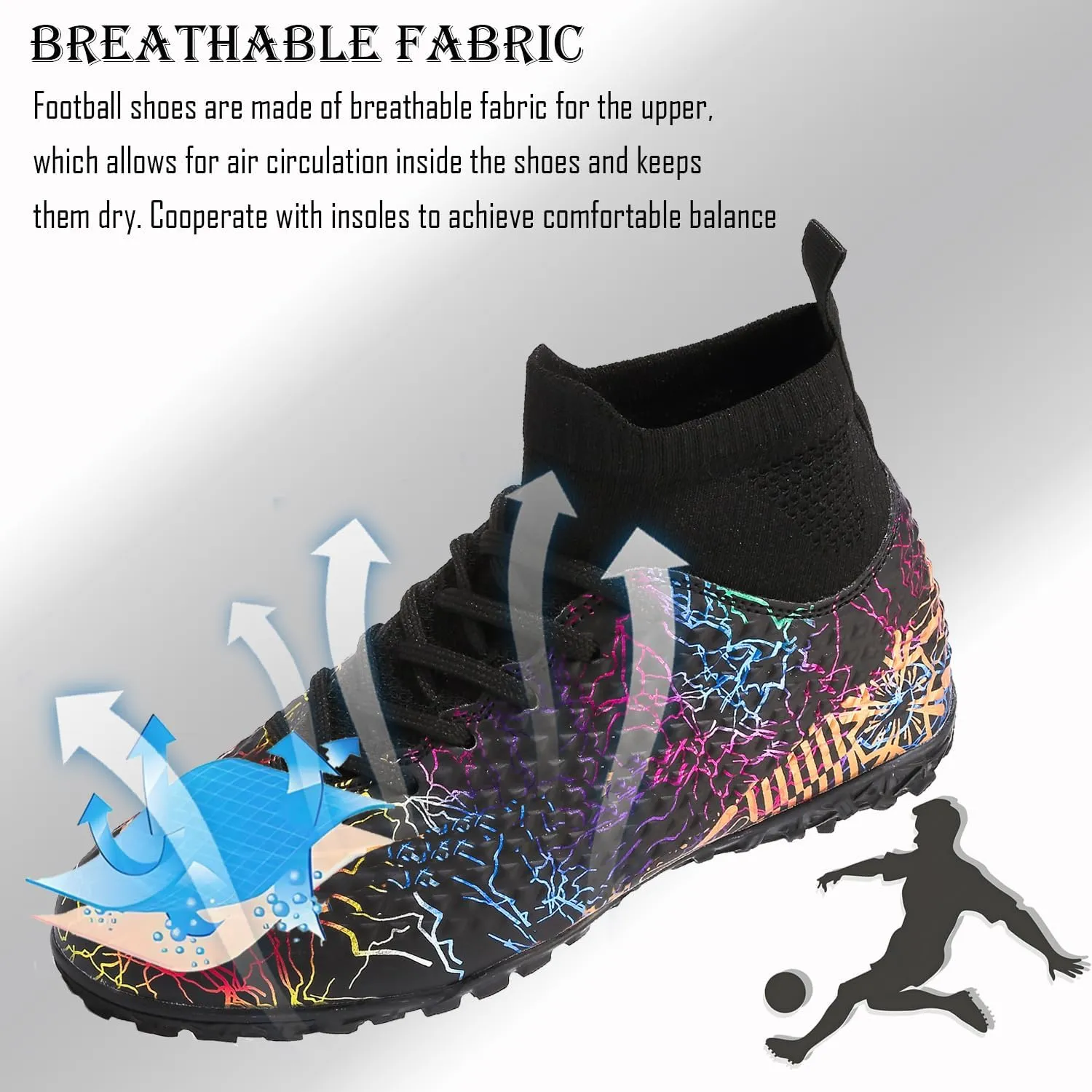 Kids Soccer Boys Girls Turf Soccer Shoes Indoor Outdoor Soccer Youth Trainning Shoes Breathable Casual Athletic Football Shoes