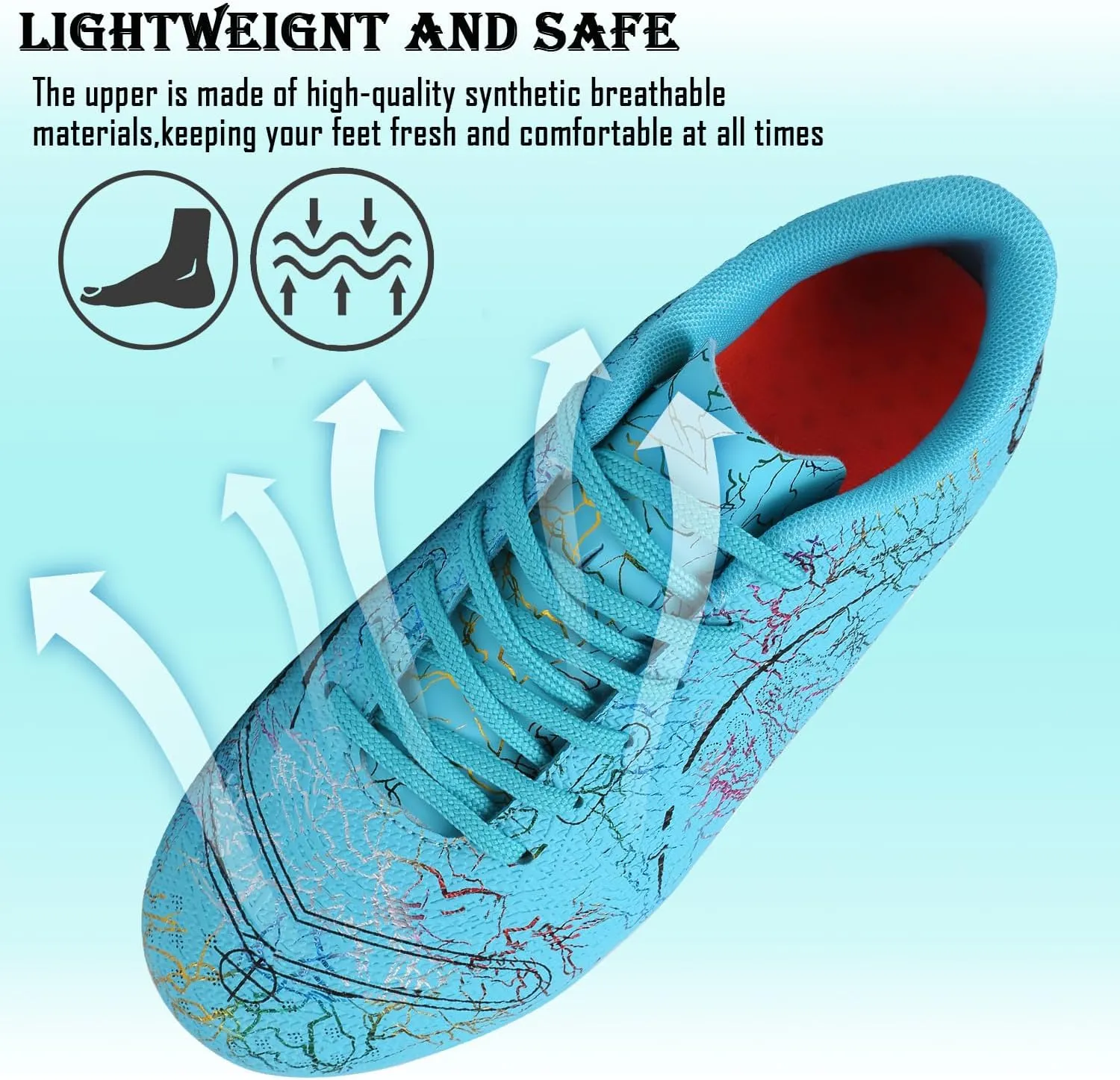 Kids Soccer Boys Girls Turf Soccer Shoes Indoor Outdoor Soccer Youth Trainning Shoes Breathable Casual Athletic Football Shoes