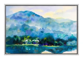 Lake & Mountain Abstract Landscape | Canvas Wall Art Print