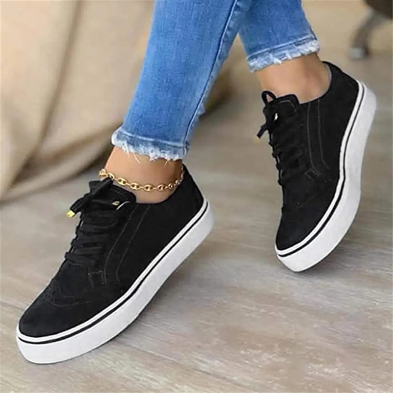 Lausiuoe Shoes For Women Dressy Flats Canvas Loafers Low Top Casual Fashion Lightweight Comfortable Walking Slip On Sneakers