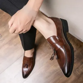 Men Loafers Tassels Soft Moccasins Spring Black Shoes Man Mens Shoes Casual Leather Driving Flats