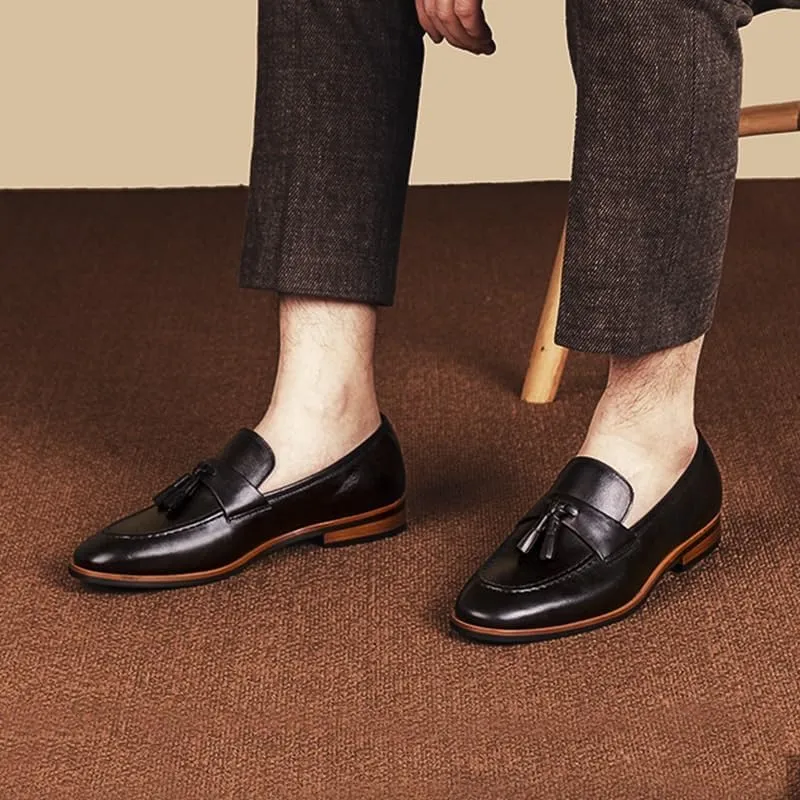 Mens Casual Leather Shoes Men Loafers Business Slip-on Shoes Comfort Fashion Office Shoes for Male