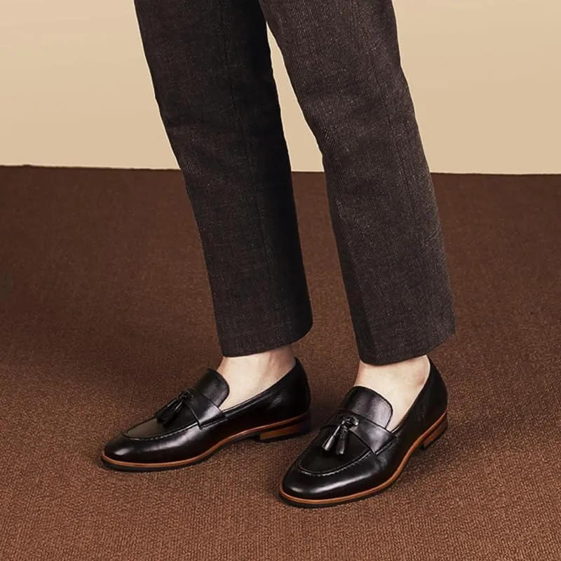 Mens Casual Leather Shoes Men Loafers Business Slip-on Shoes Comfort Fashion Office Shoes for Male