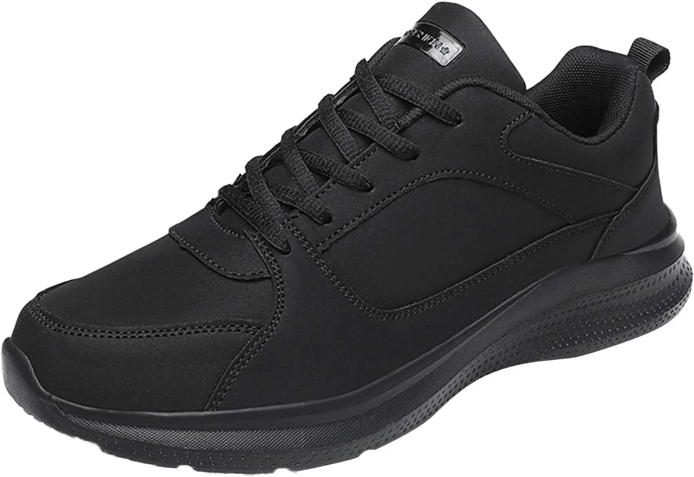 Mens Shoes Casual Fashion Large Size Leather Solid Color Lace Up Casual Shoes Running Big Sneaker Slippers Men