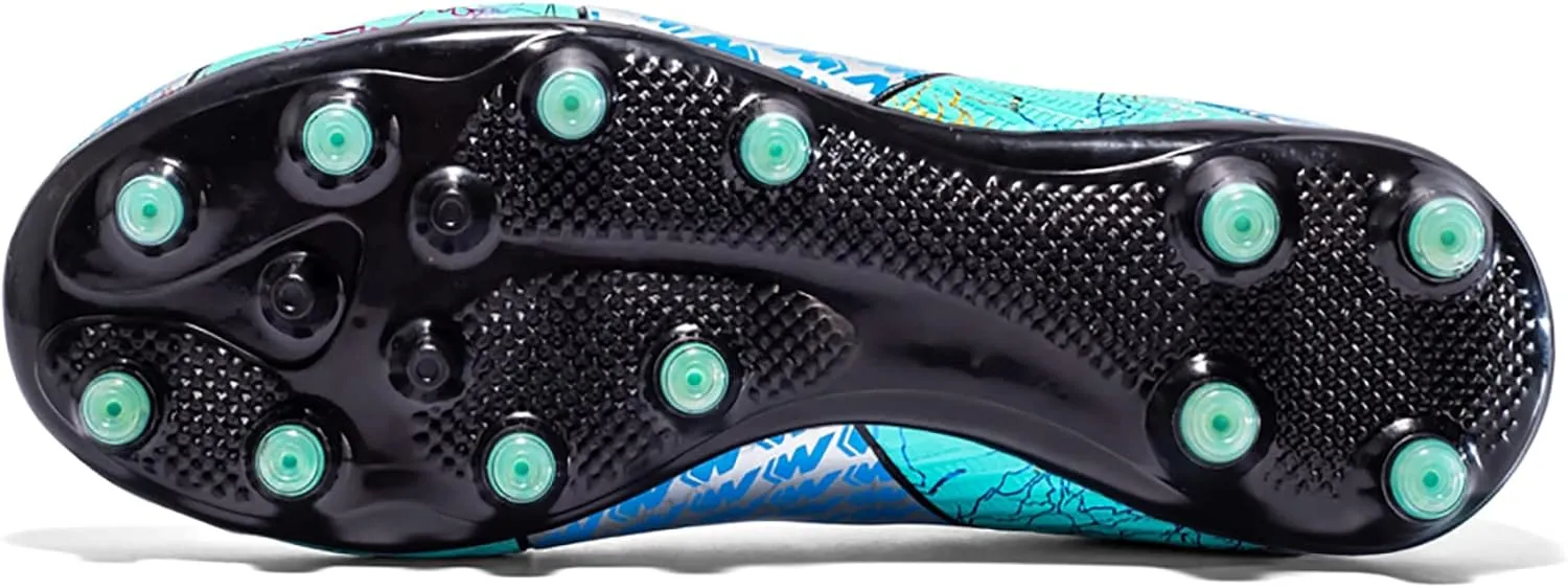 Mnplciea Soccer Cleats Mens Professional High-top Soccer Shoes Breathable Football Boots Boys Anti-Slip Outdoor Indoor Turf Training Athletic Sneaker