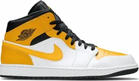 Nike - Air Jordan 1 Mid Sneakers - White/University Gold/Black