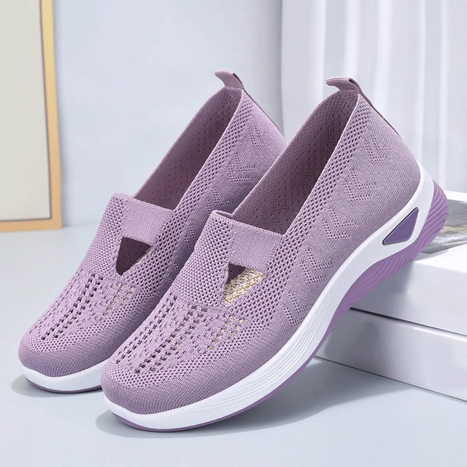 Orthopedic Casual Loafers for Women Slip On Walking Shoes with Arch Support Comfortable Sneakers Plantar Fasciitis Relief Foot Pain Diabetic Feet