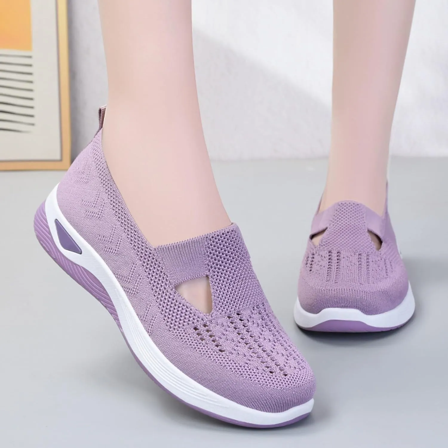 Orthopedic Casual Loafers for Women Slip On Walking Shoes with Arch Support Comfortable Sneakers Plantar Fasciitis Relief Foot Pain Diabetic Feet