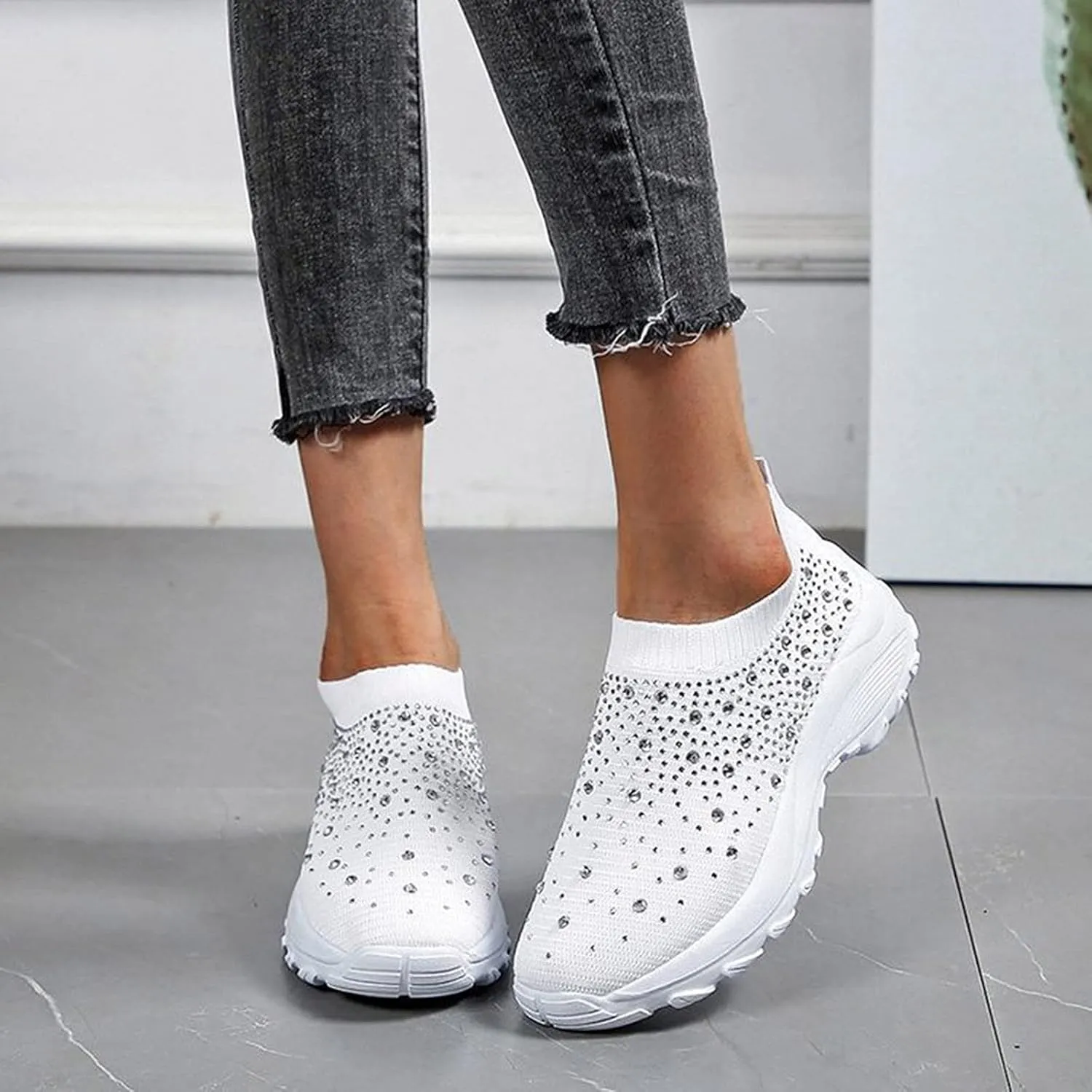 Orthopedic Comfortable Walking Shoes for Women Slip On Sneakers with Arch Support Casual Loafers Plantar Fasciitis Relief Foot Heel Pain Diabetic