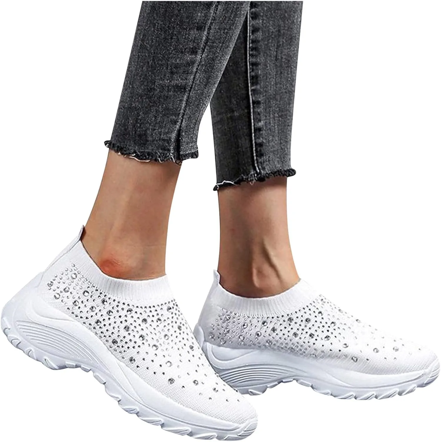 Orthopedic Comfortable Walking Shoes for Women Slip On Sneakers with Arch Support Casual Loafers Plantar Fasciitis Relief Foot Heel Pain Diabetic