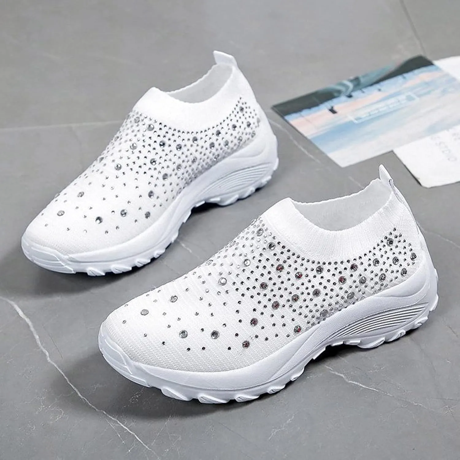 Orthopedic Comfortable Walking Shoes for Women Slip On Sneakers with Arch Support Casual Loafers Plantar Fasciitis Relief Foot Heel Pain Diabetic