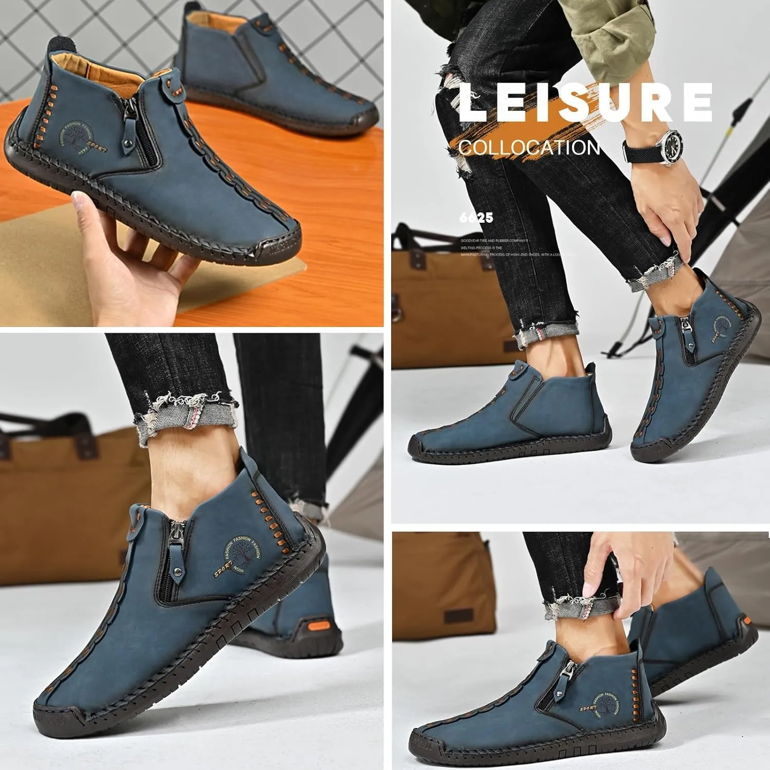 Phanile Men's Outdoor Comfy Arch Support Waterproof Walking Shoes