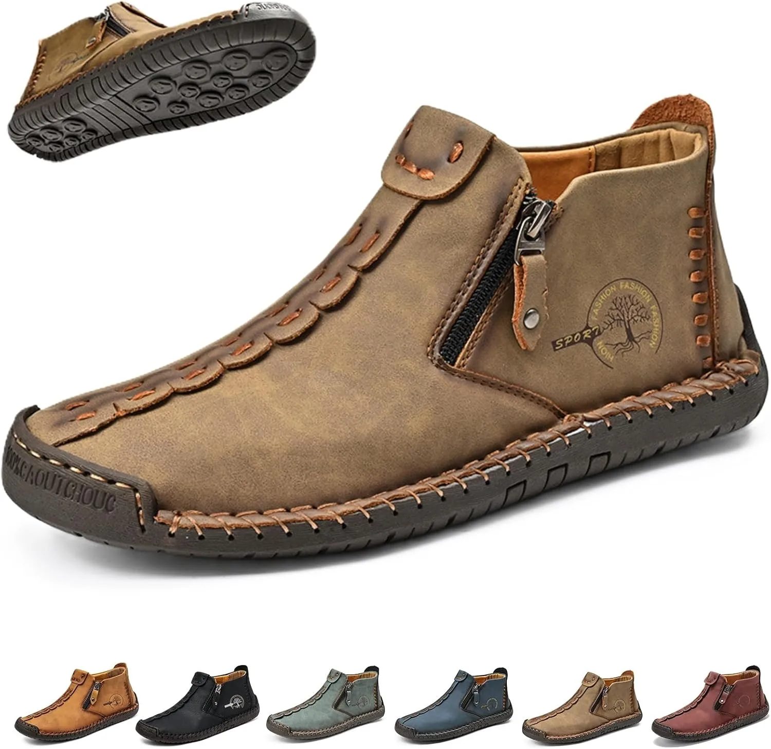 Phanile Men's Outdoor Comfy Arch Support Waterproof Walking Shoes