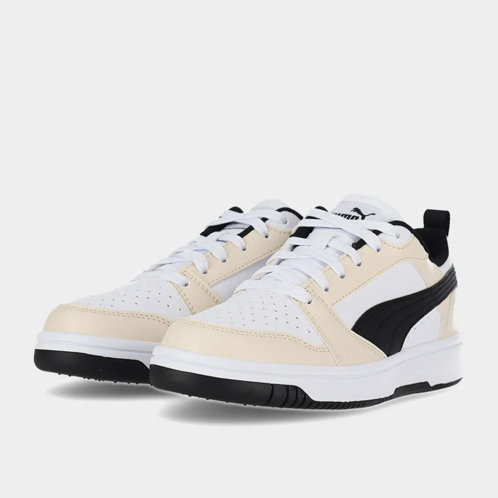 Puma Mens Rebound V6 Low Sneaker White/beige/black  _ 181374 _ White
