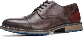 Recyphi Men's Casual Dress Shoes Orthopedic Shoes Business Oxford Derby Leather Shoes