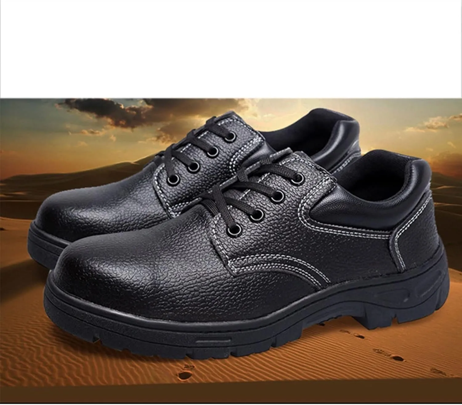 Safety Shoes Men Womens Steel Toe Cap Trainers Mens Womens Lightweight Breathable Safety Industrial Work Sneaker Anti-Smashing Anti-Puncture (Color : Black, Size : 6.5 US)