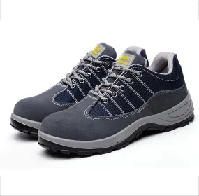 Safety Shoes Men Womens Steel Toe Cap Trainers Mens Womens Lightweight Breathable Safety Industrial Work Sneaker Anti-Smashing Anti-Puncture (Color : Gray, Size : 5.5 US)