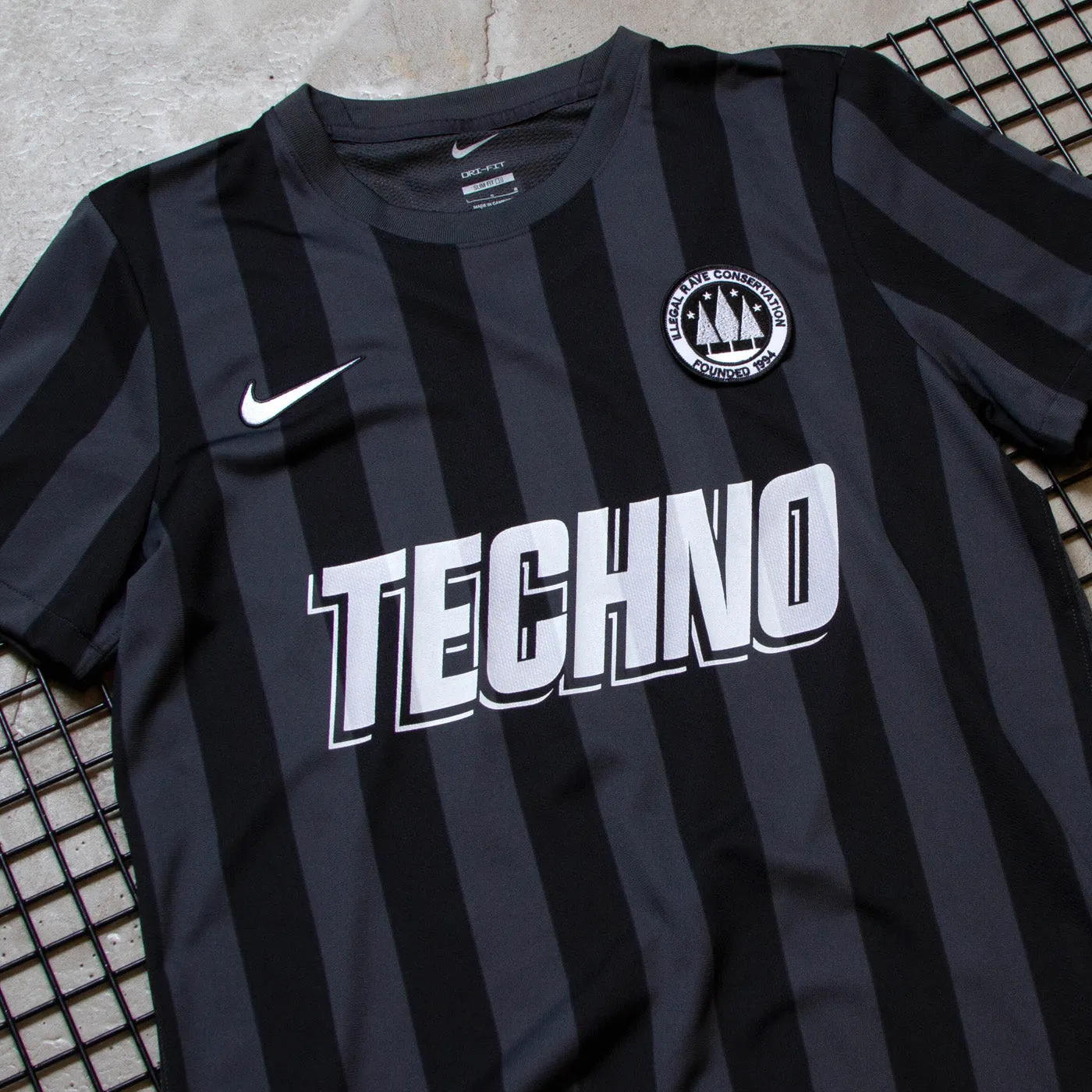 Techno United  FC Striped Division - Jersey - Black Grey
