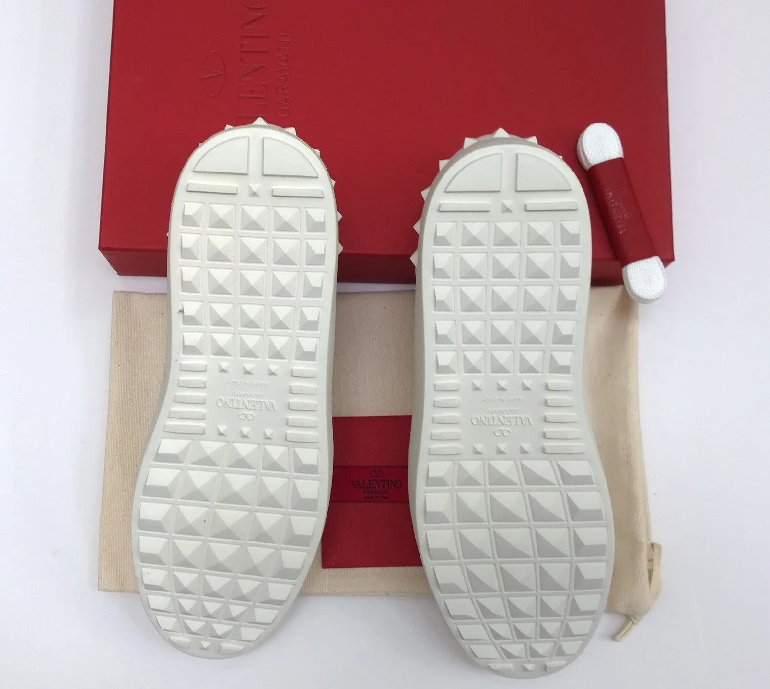 Valentino Garavani Open Sneakers in White and Silver sale trainers VLTN rockstud