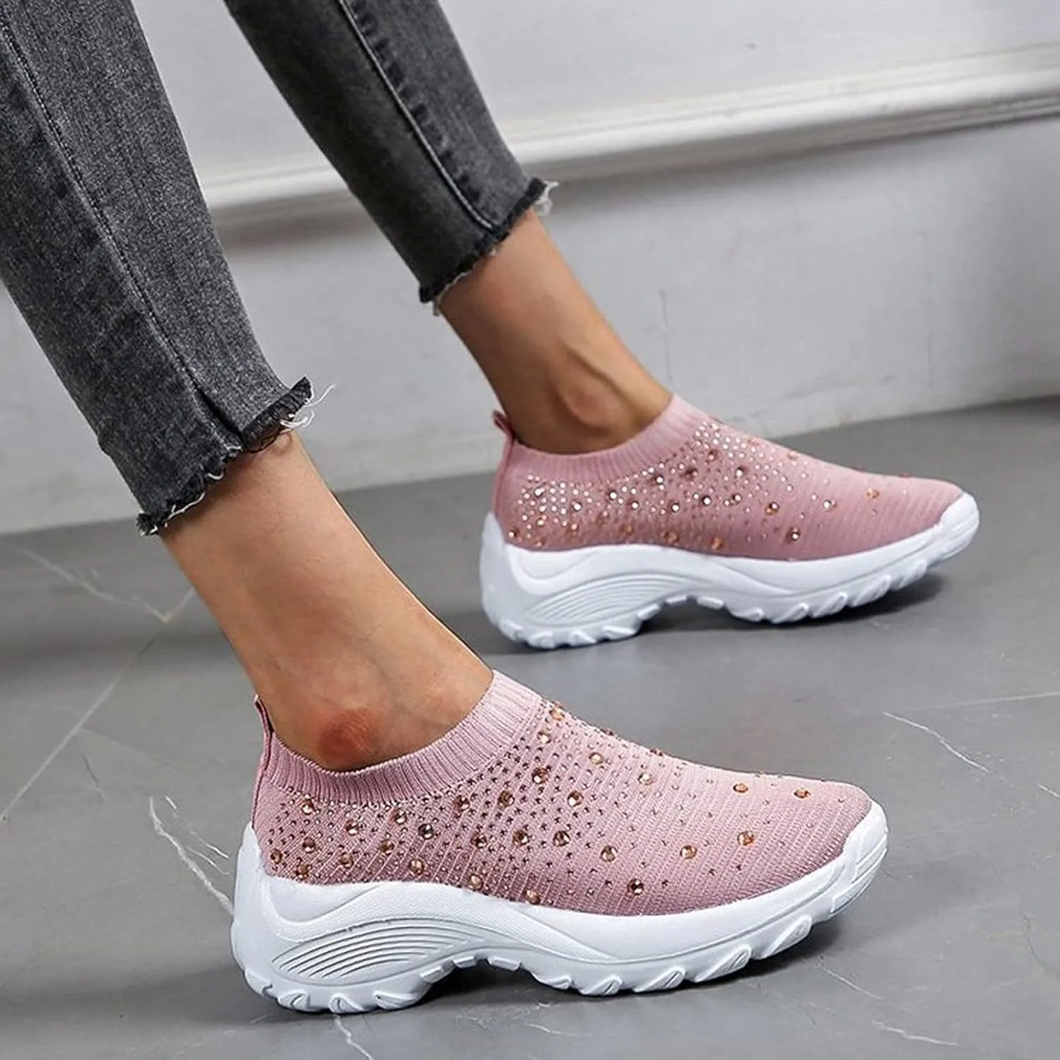 White Sneakers for Women Zapatos De Mujer De Vestir Comodos Walking Shoes for Women 2023 Plantar Fasciitis Work Shoes Women Non Slip Women Lightweight Walking Shoes 7.5