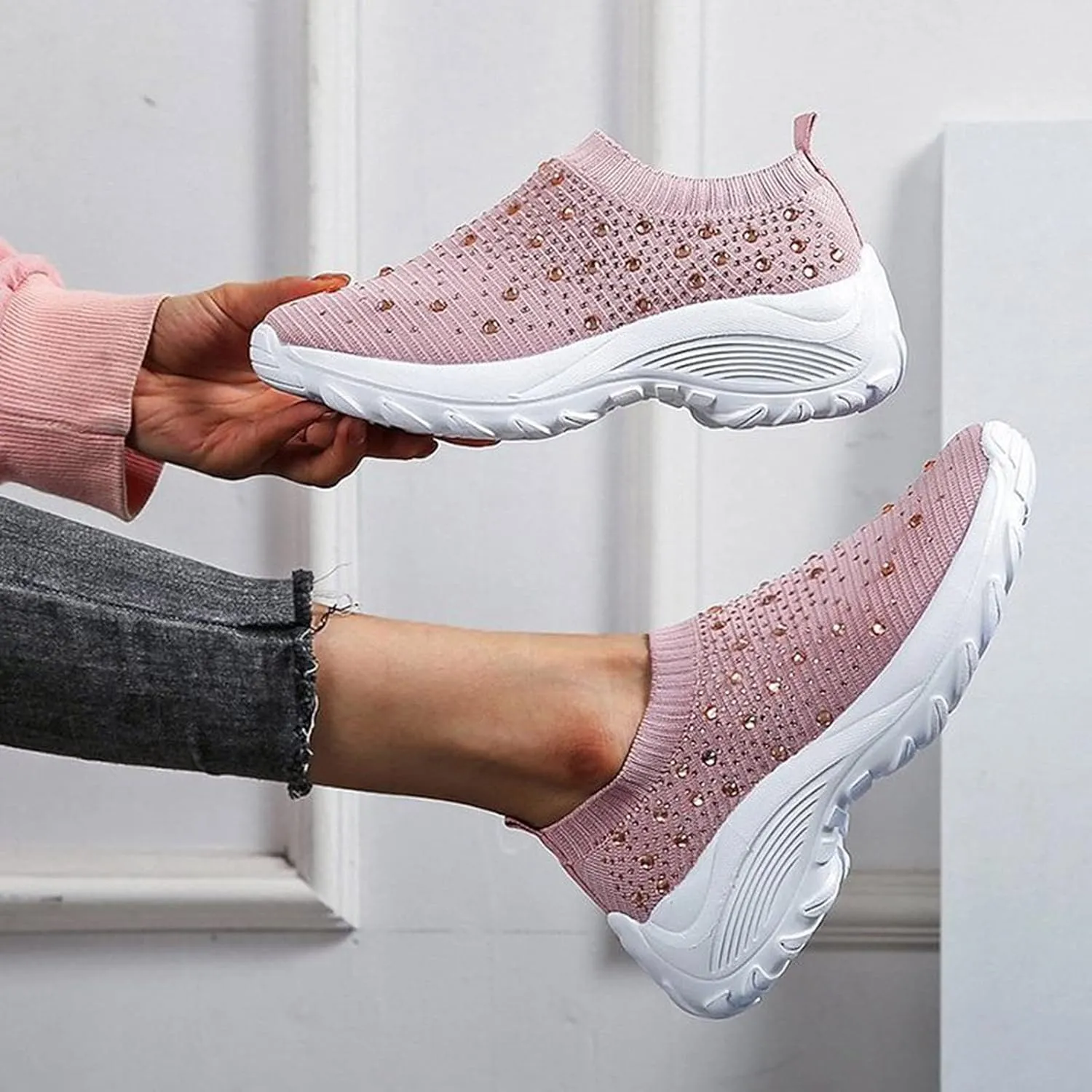 White Sneakers for Women Zapatos De Mujer De Vestir Comodos Walking Shoes for Women 2023 Plantar Fasciitis Work Shoes Women Non Slip Women Lightweight Walking Shoes 7.5