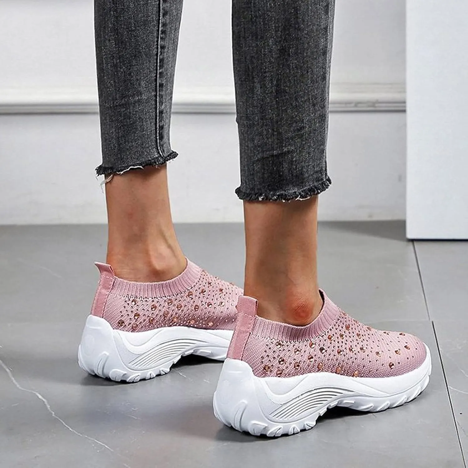 White Sneakers for Women Zapatos De Mujer De Vestir Comodos Walking Shoes for Women 2023 Plantar Fasciitis Work Shoes Women Non Slip Women Lightweight Walking Shoes 7.5