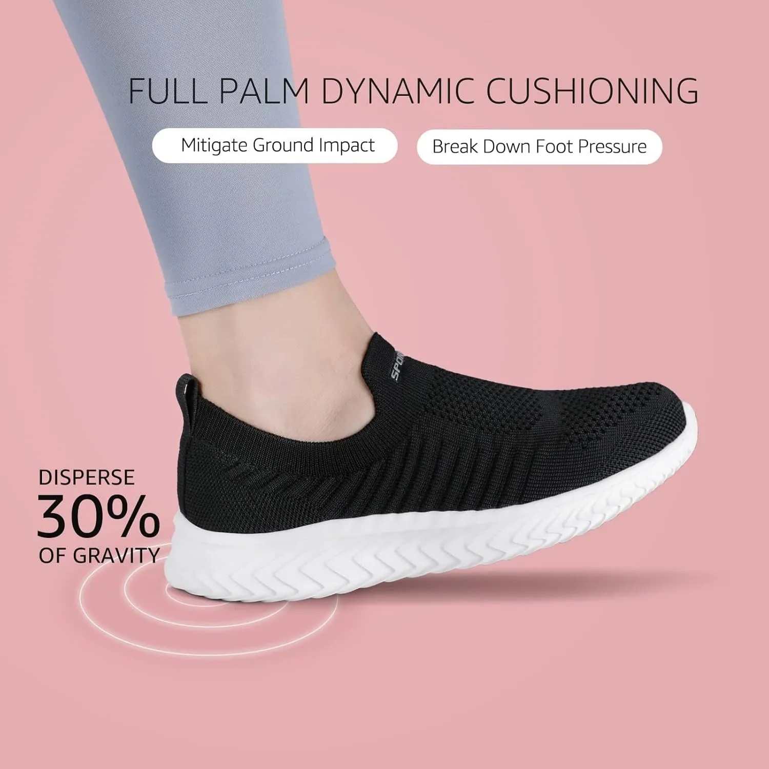 Womens Orthopedic Walking Loafers Slip On Sneakers with Arch Support Comfortable Casual Shoes Plantar Fasciitis Relief Foot Heel Pain Diabetic Feet